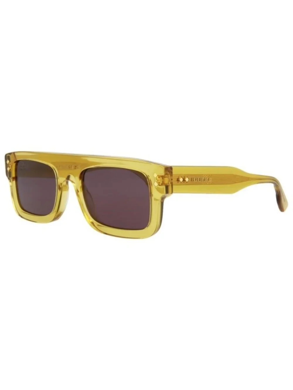 New Gucci Mens Square/Rectangle Yellow Yellow Grey Fashion Designer Sunglasses